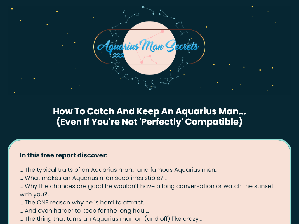 AQUARIUS MAN SECRETS REVIEW : I DID NOT EXPECT THIS RESULT!