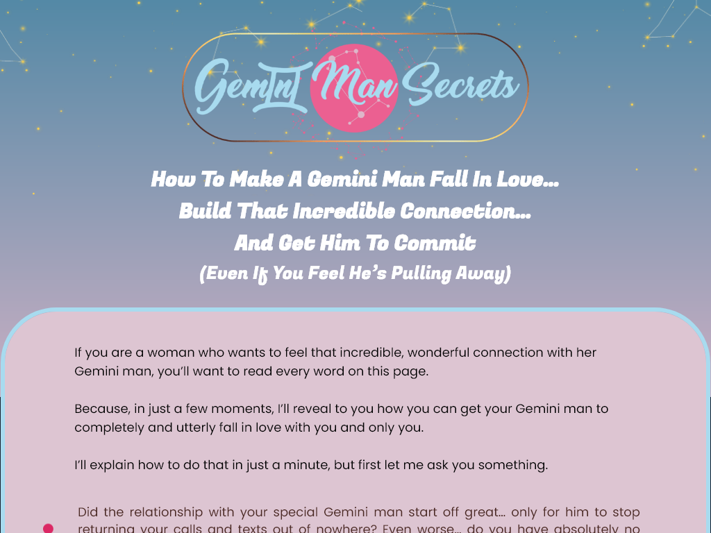 GEMINI MAN SECRETS REVIEW | MY HONEST RATING REVEALED